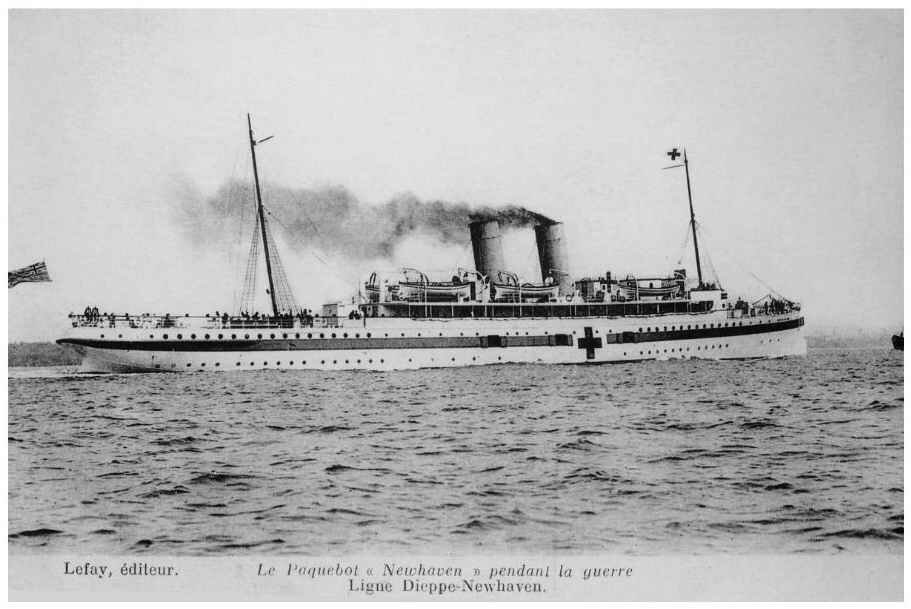 Le paquebot Newhaven devenu navire hôpital en 1915 entre Dieppe et Newhaven (annexe 4b)