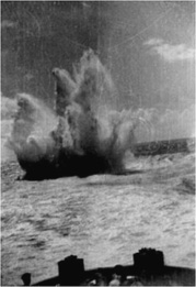 Explosion de grenade anti sous-marine